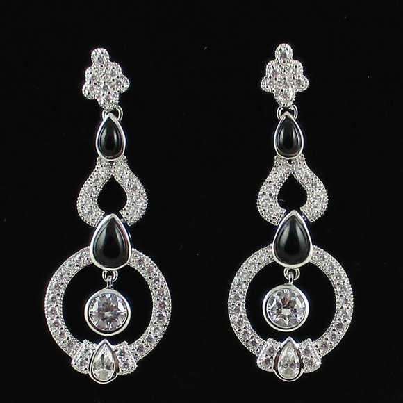 Xavier Absolute & Black Agate Drop Earrings - Picture 3 of 4